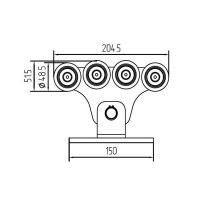 ALUTECH SGN.01.150 опора роликовая стальная до 450 кг. АЛЮТЕХ