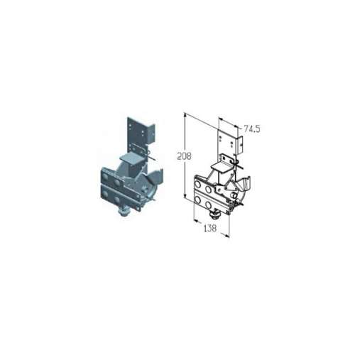 Alutech RBI-40.120L кронштейн роликовый нижний левый АЛЮТЕХ